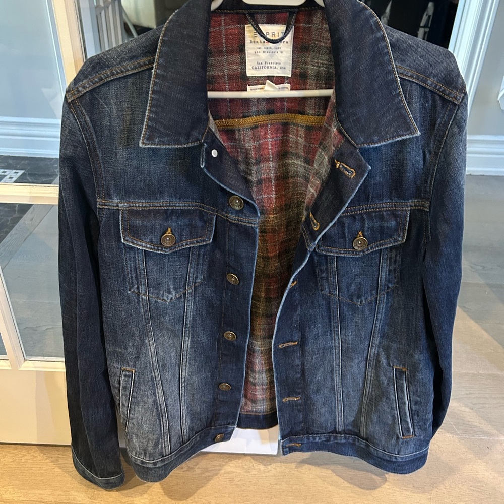 Esprit Plaid Lined Denim Jacket